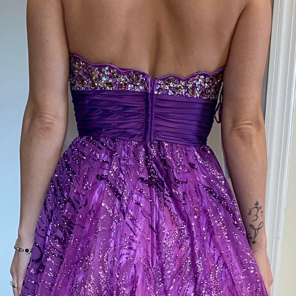 Jovani Strapless Ball Gown Purple - Picture 4 of 7
